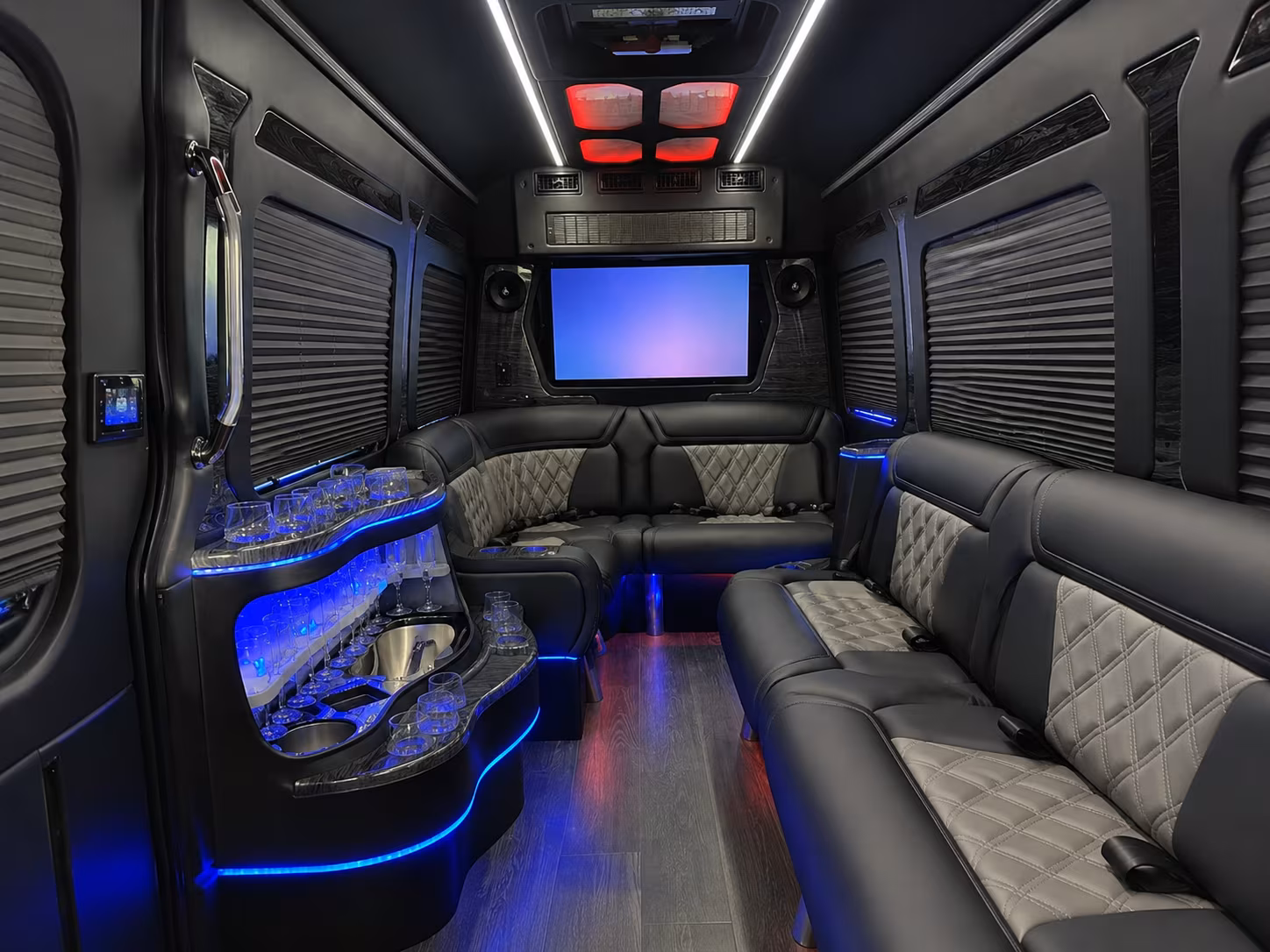 Arlington Airport Shuttle & Transportation party bus interior