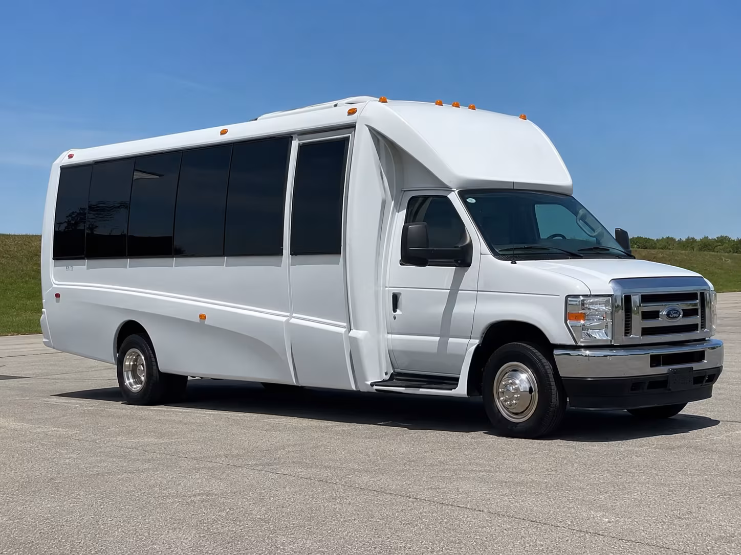 Interior of a party bus rental serving Arlington
