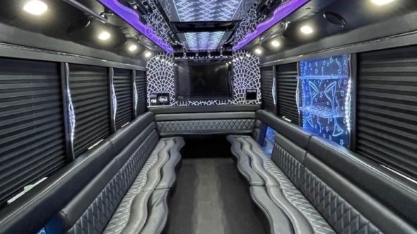 Interior of Arlington Party Bus Company's 20 Passenger Party Bus in Arlington