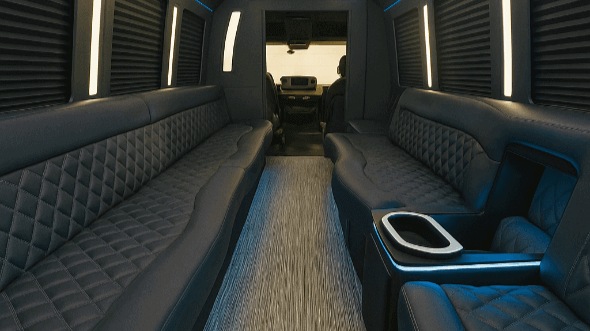 Interior of Charter Bus Company Richardson's 20 Passenger Party Bus in Richardson