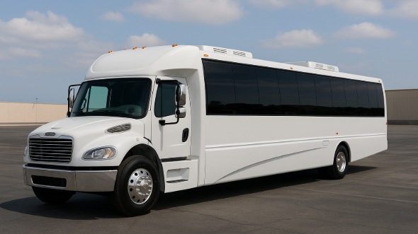 Exterior of Charter Bus Company Plano's 20 Passenger Party Bus in Plano
