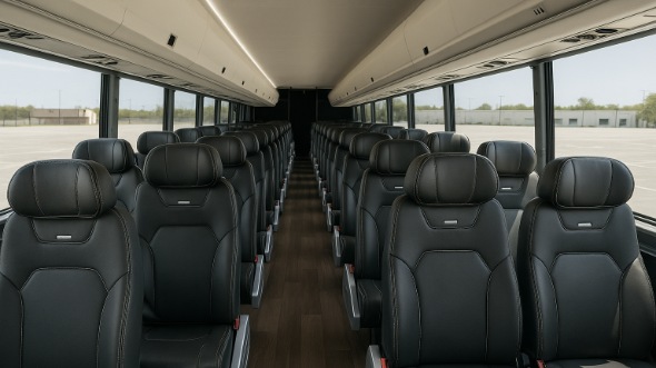 Interior of Charter Bus Company Arlington's 28 Passenger Minibus in Arlington