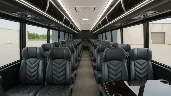 Interior of Charter Bus Company Arlington's 30 Passenger Minibus in Arlington