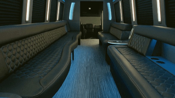 Interior of Charter Bus Company Carrollton's 30 Passenger Party Bus in Carrollton