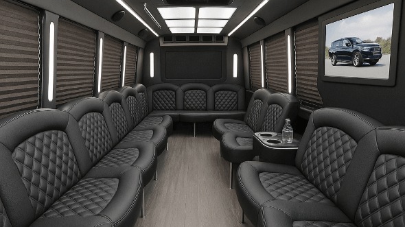 Interior of Charter Bus Company Garland's 30 Passenger Party Bus in Garland
