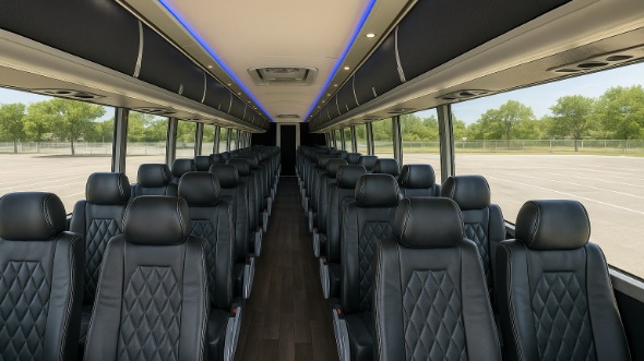 Interior of Charter Bus Company Arlington's 40 Passenger Charter Bus in Arlington