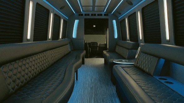 Interior of Arlington Party Bus Company's 40 Passenger Party Bus in Arlington