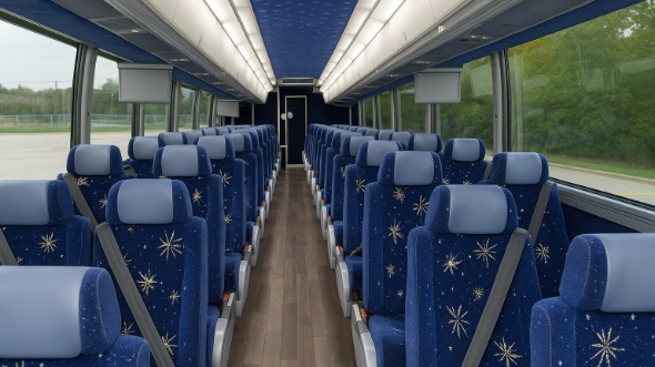 Interior of Charter Bus Company Arlington's 46 Passenger Charter Bus in Arlington