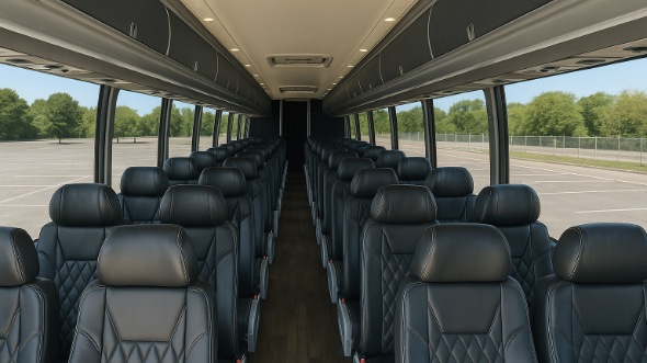 Interior of Charter Bus Company Arlington's 47 Passenger Charter Bus in Arlington