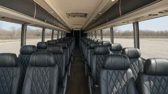 Interior of Charter Bus Company Arlington's 48 Passenger Charter Bus in Arlington