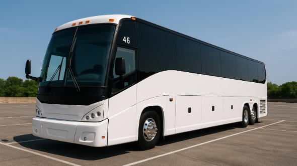 Exterior of Charter Bus Company Plano's 50 Passenger Party Bus in Plano