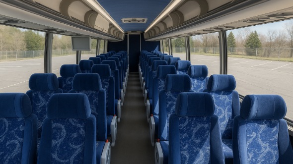 Interior of Charter Bus Company Arlington's 51 Passenger Charter Bus in Arlington