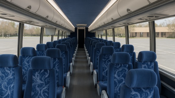 Interior of Charter Bus Company Arlington's 54 Passenger Charter Bus in Arlington