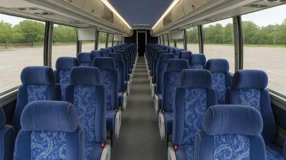 Interior of Charter Bus Company Arlington's 56 Passenger Charter Bus in Arlington