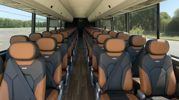 Interior of Charter Bus Company Arlington's ADA Charter Bus in Arlington