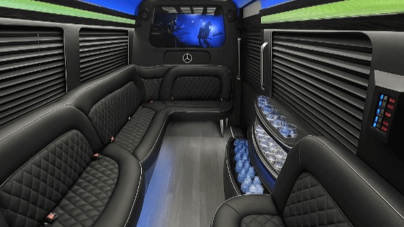 arlington 14 passenger sprinter limousine inside